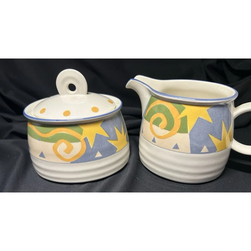RARE Mikasa Galaxy-  Creamer and Sugar with Lid- EXCELLENT CONDITION PO35